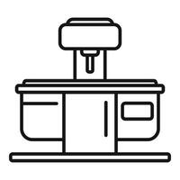 controlar máquina cnc icono contorno vector. perforar molino controlador vector