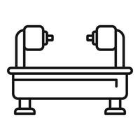 Digital cnc machinery icon outline vector. Lathe steel vector