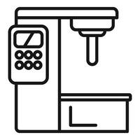 Cnc tool machine icon outline vector. Design flash center vector