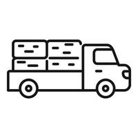 Full truck of bale hay icon outline vector. Natural harvesting vector