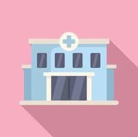 Emergency clinic building icon flat vector. Well state center vector