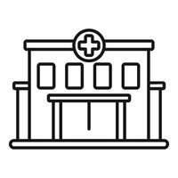 Emergency clinic building icon outline vector. Well state center vector