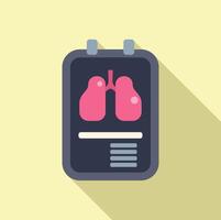 Hospitalization with lungs problem icon flat vector. Healthy patient vector