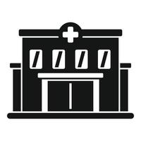 Emergency clinic building icon simple vector. Well state center vector