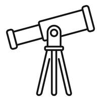 Research telescope icon outline vector. Study lab vector