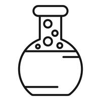 Flask pot genetic icon outline vector. Science study molecule vector