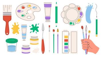 Painting tools set vector