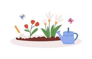 Composition from garden tools vector