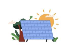 Solar panel with sun vector