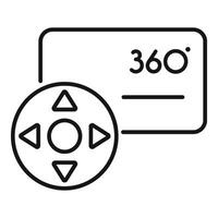 Control virtual tour icon outline vector. Wide minimal control vector