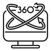 360 degree control icon outline vector. Arrow app vector