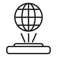 Earth virtual tour icon outline vector. App design rotate vector