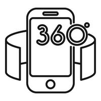 Phone app pointer icon outline vector. Solitary panoramic vector