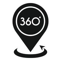 360 degree location icon simple vector. Control digital vector