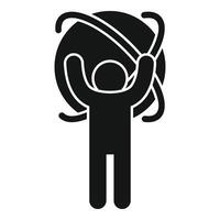 Person take virtual tour icon simple vector. Control digital vector