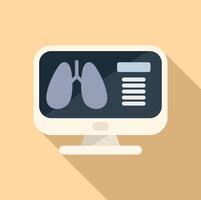 Lungs image examination icon flat vector. Scan room vector