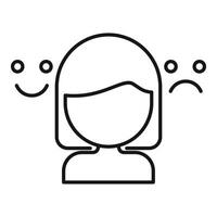 Sad female menopause icon outline vector. Aging flash hot vector