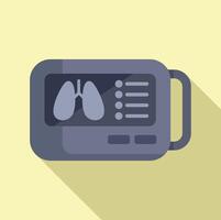 Xray image machine icon flat vector. Lungs examination vector