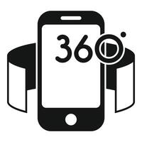 Phone app pointer icon simple vector. Solitary panoramic vector