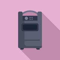 Electronic oxygen concentrator icon flat vector. Center nasal flow vector