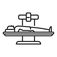 Client bed scan icon outline vector. Xray image clinic vector