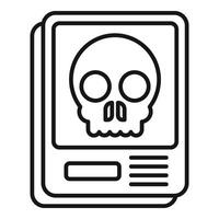 Head skeleton Xray image icon outline vector. Hospital examination vector