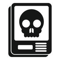 Head skeleton Xray image icon simple vector. Hospital examination vector