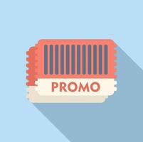 Promo event certificate icon flat vector. Package elegant bargain vector