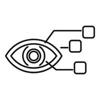 Eye tech overview icon outline vector. Breakdown solitary vector