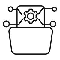 Folder tech specification icon outline vector. Technical overview vector