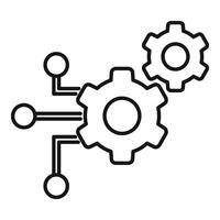 Twin storage module icon outline vector. Ram cog tech vector