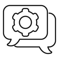 Chat tech overview icon outline vector. Cooperation machine vector