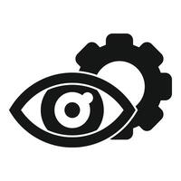 Eye care cog icon simple vector. Random access vector