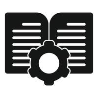 Gear book touch icon simple vector. Overview technical vector