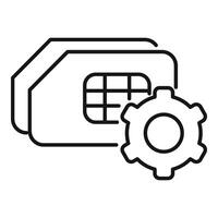 Sim tech mobile icon outline vector. Overview online vector