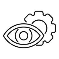 Eye care cog icon outline vector. Random access vector