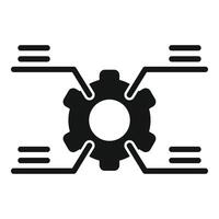Cog tech cellular icon simple vector. Overview technical vector