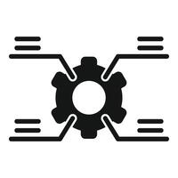 Cog tech cellular icon simple vector. Overview technical vector