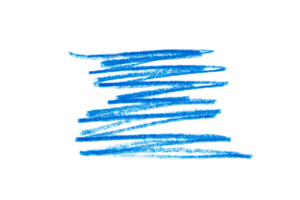 Blue doodle drawn with crayon pencil on transparent background png