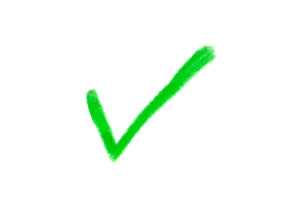 Hand drawn green check mark on transparent background png