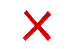 Hand drawn red x sign on transparent background png