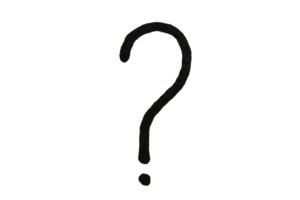 Hand drawn black question mark isolated on transparent background png