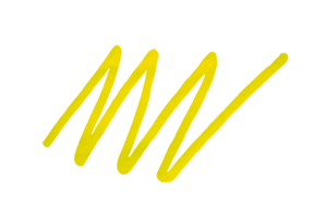 Yellow stroke drawn with marker on transparent background png