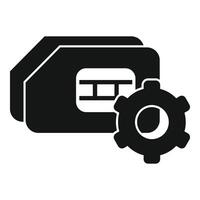 Sim tech mobile icon simple vector. Overview online vector