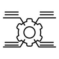 Cog tech cellular icon outline vector. Overview technical vector