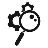 Cog system search icon simple vector. Phone specification vector