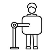 Man examination person icon outline vector. Operating client vector