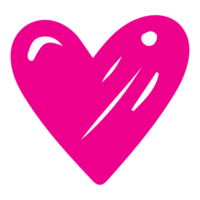 ai generado corazón forma icono firmar símbolo elemento a decoración png archivo transparente. mano dibujar rosado corazón línea garabatear estilo