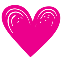 ai generado corazón forma icono firmar símbolo elemento a decoración png archivo transparente. mano dibujar rosado corazón línea garabatear estilo