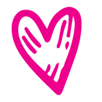 AI generated heart shape icon sign symbol element to decoration png file transparent. Hand draw pink heart line doodle style